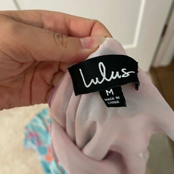 Lulus Flying Watercolors Tie Dye Fuchsia Print Maxi Dress with Slit - Picture 4 of 4